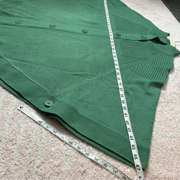 Argee Knit Poncho Button Front Sage Green One Size Fits Most - Picture 5 of 10